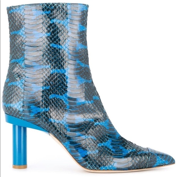 Tibi Blue Snakeskin Gavin Booties - Picture 1 of 6